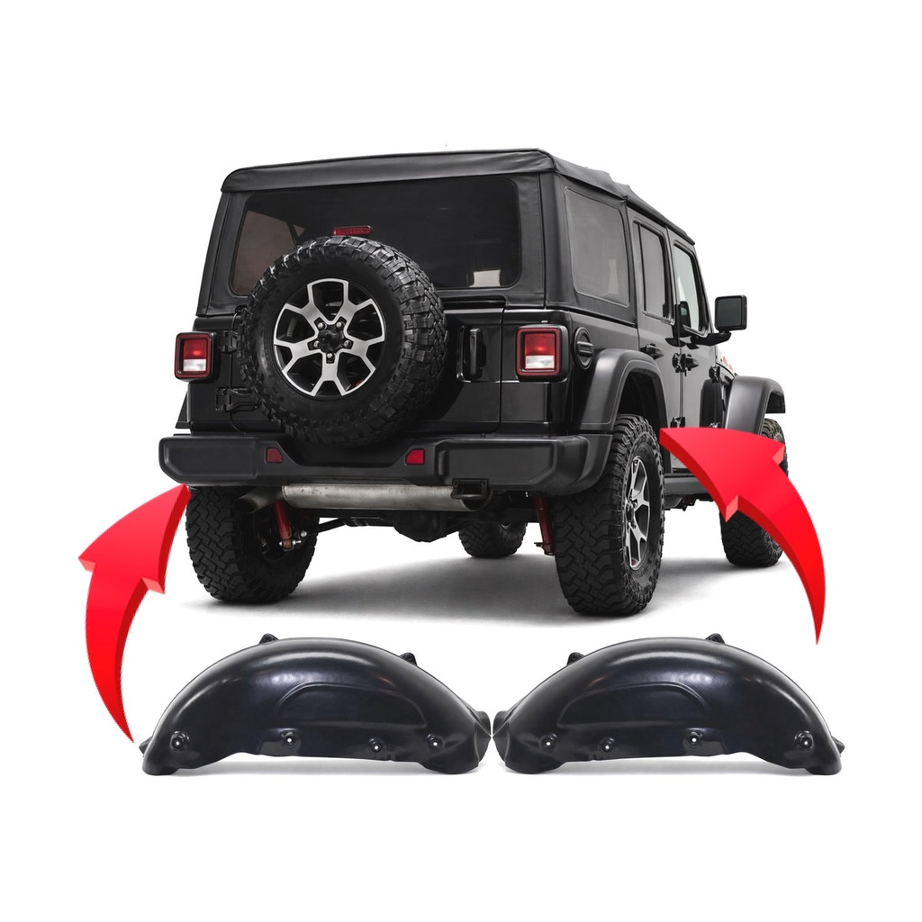 Set of 2 Rear Fender Liners for Jeep Wrangler 2019-2025 CH1762104 CH1763104