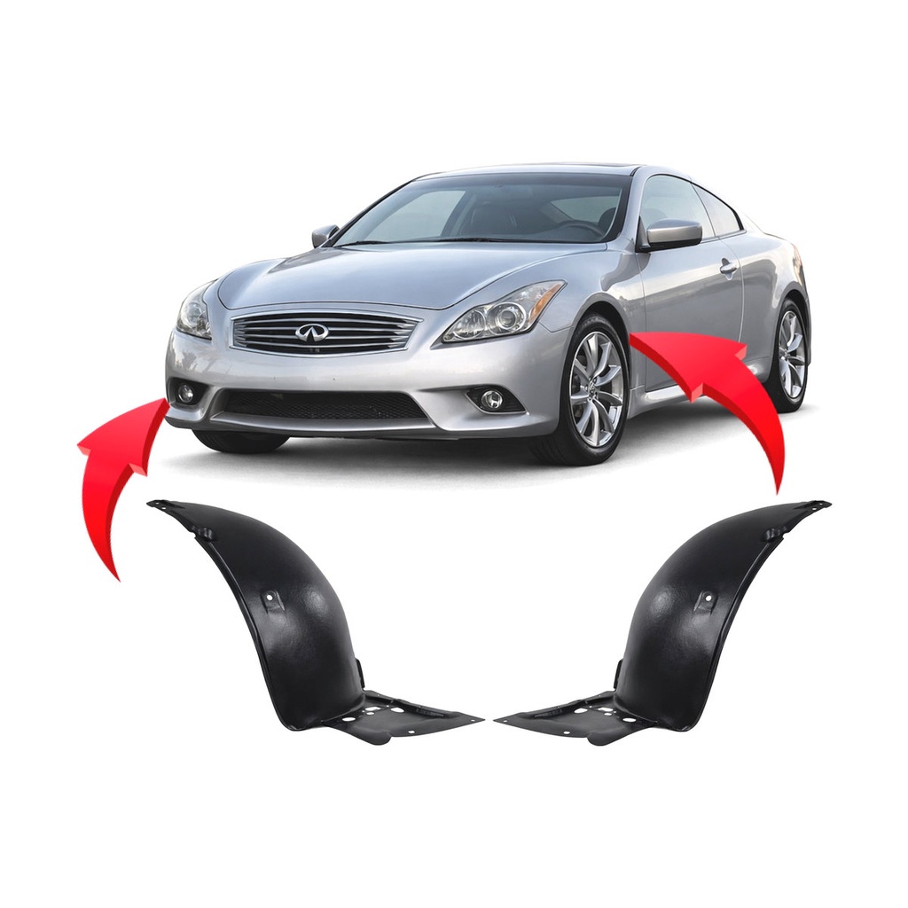 Set of 2 Front Fender Liners for Infiniti Q60 2008-2015 IN1248112 IN1249112