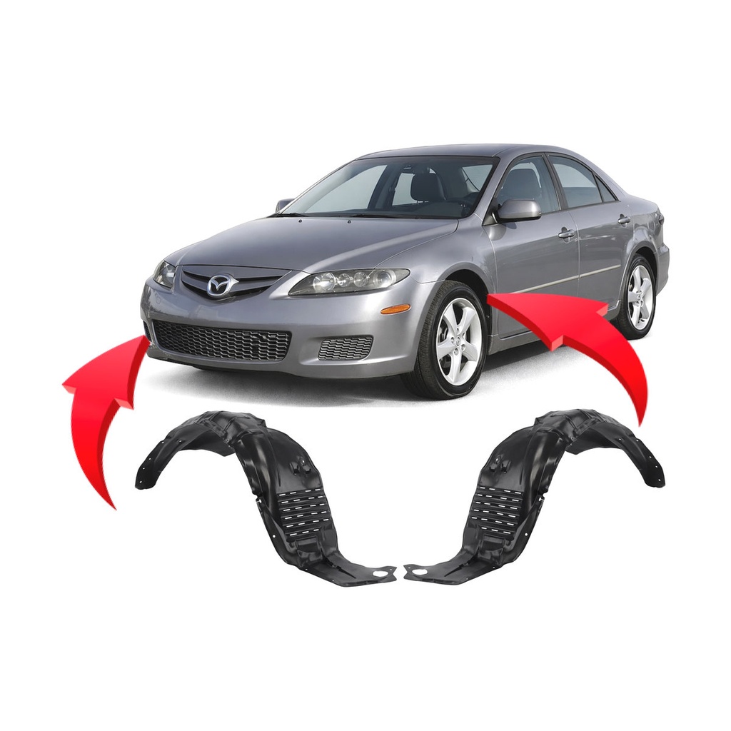 Set of 2 Front Fender Liners for Mazda 6 2006-2008 MA1248132 MA1249132