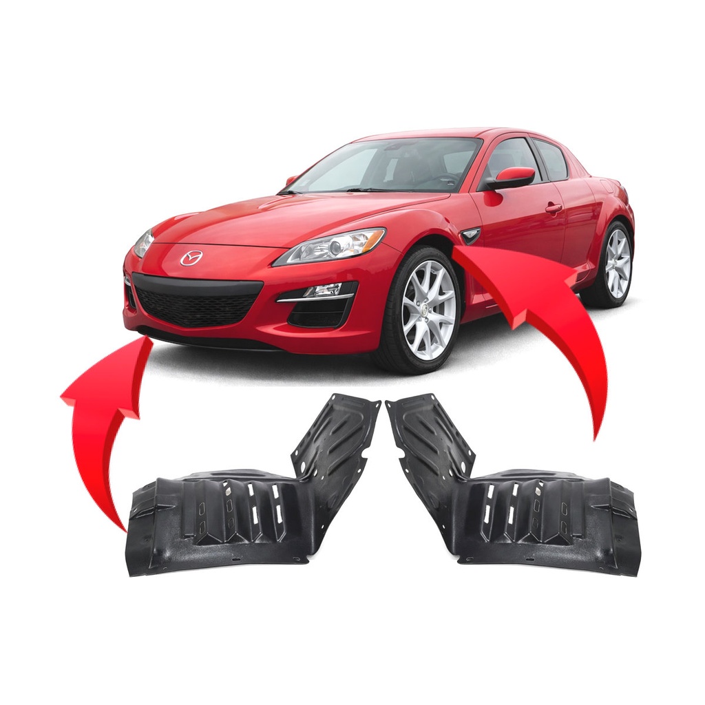 Set of 2 Front Fender Liners for Mazda RX-8 2009-2011 MA1248135 MA1249135