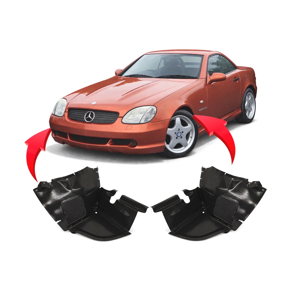 Set of 2 Front Fender Liners for Mercedes-Benz SLK230 1998-1999 MB1250108
