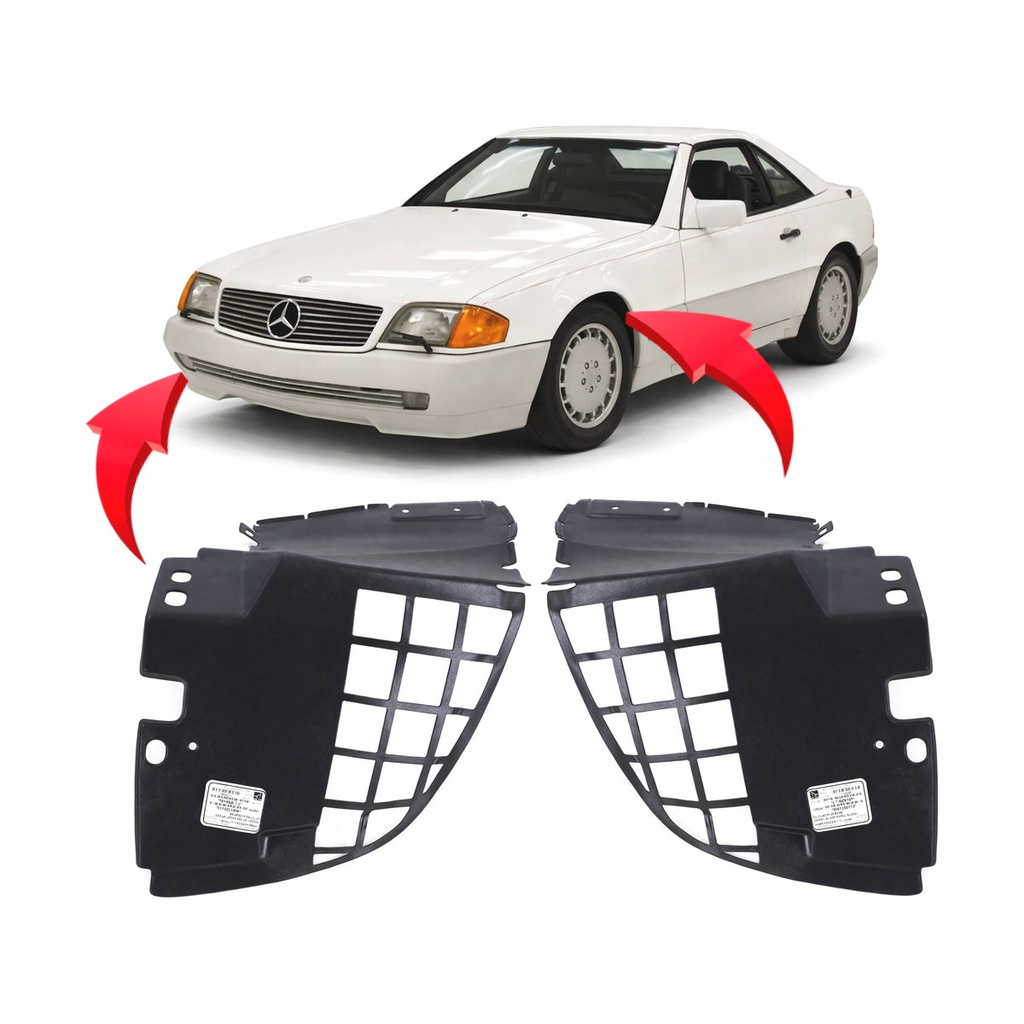 Set of 2 Front Fender Liners for Mercedes-Benz SL320 1990-1995 MB1250113