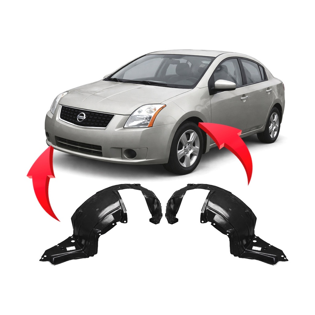 Set of 2 Front Fender Liners for Nissan Sentra 2007-2009 NI1250134 NI1251134