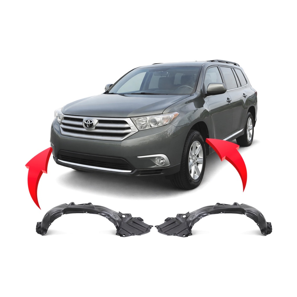 Set of 2 Front Fender Liners for Toyota Highlander 2011-2013 TO1248173