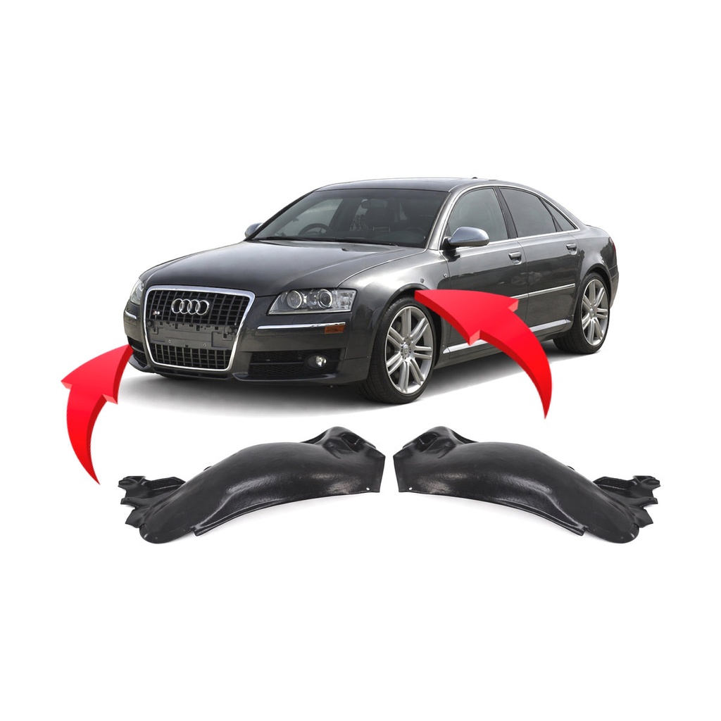 Set of 2 Front Fender Liners for Audi A8 Quattro 2004-2010 AU1248118