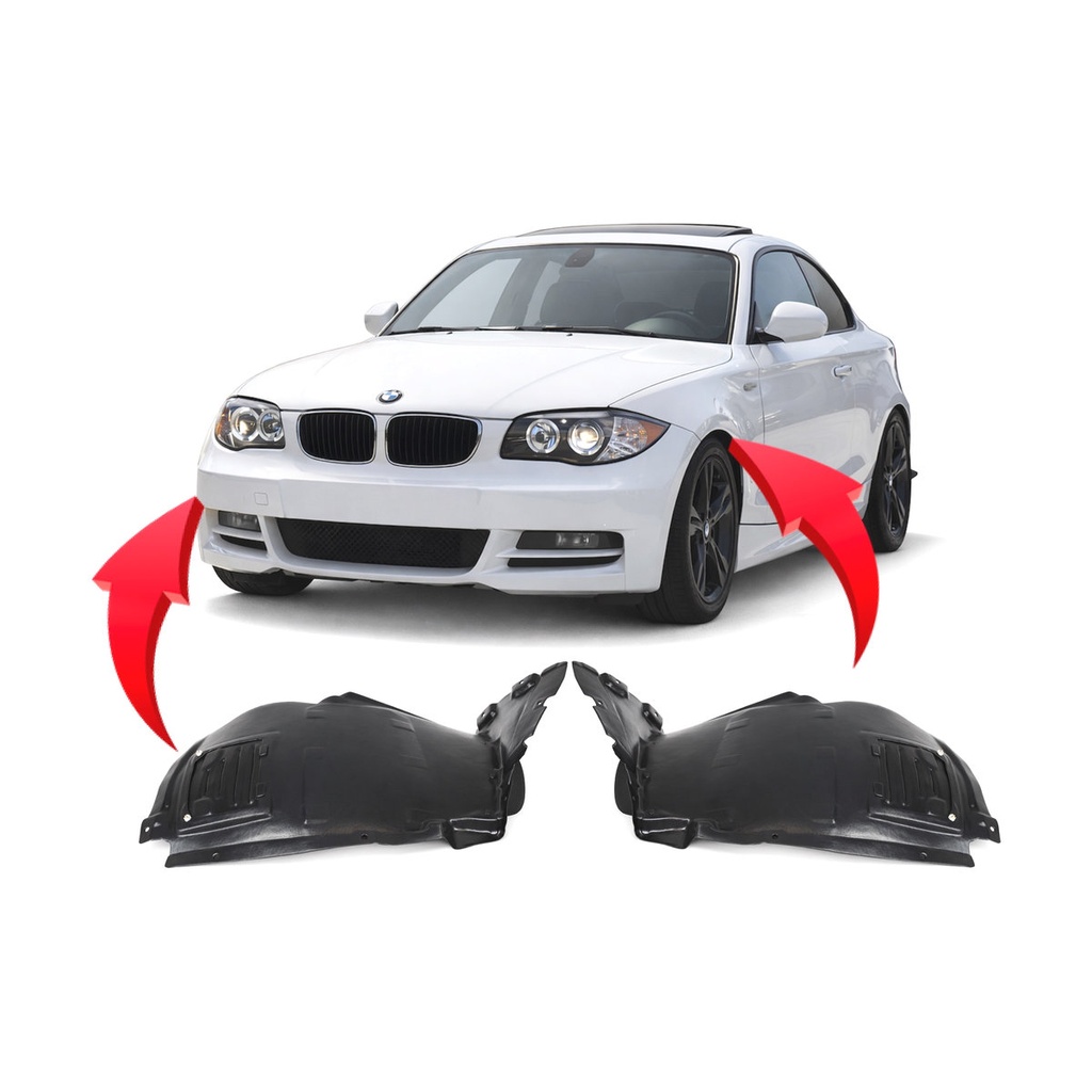 Set of 2 Front Fender Liners for BMW 128i 2008-2013 BM1248106 BM1249106