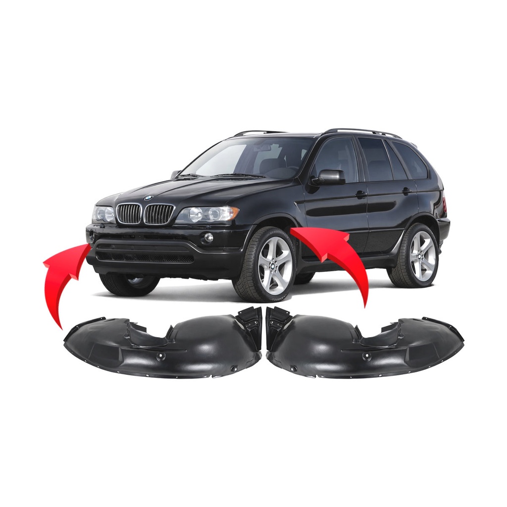 Set of 2 Front Fender Liners for BMW X5 2000-2006 BM1250113 BM1251113