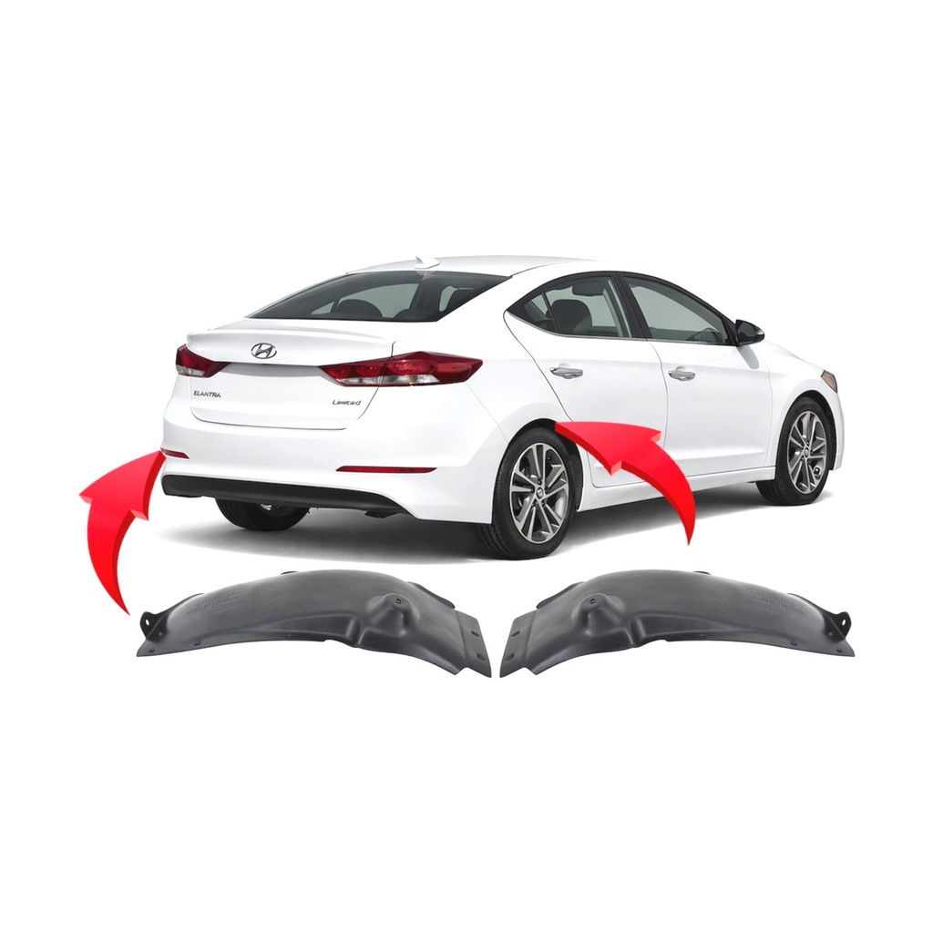 Set of 2 Rear Fender Liners for Hyundai Elantra 2017-2018 HY1762107 HY1763107