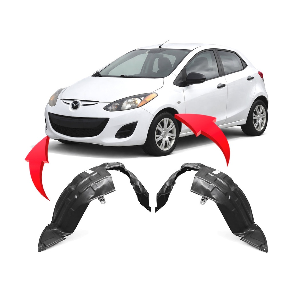 Set of 2 Front Fender Liners for Mazda 2 2011-2014 MA1248146 MA1249146