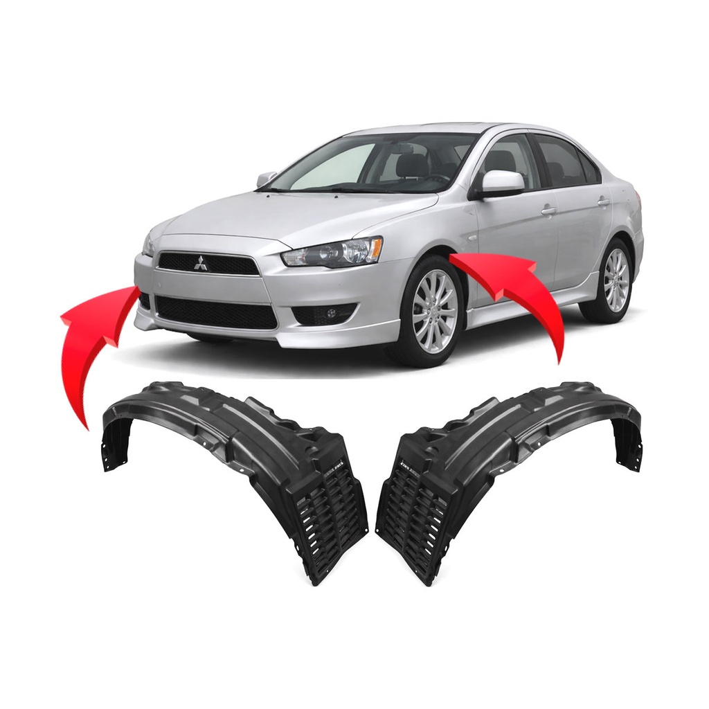 Set of 2 Front Fender Liners for Mitsubishi Lancer 2010-2015 MI1248131