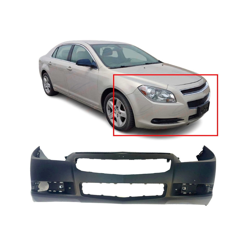 Primed Front Bumper Fascia for 2008-2012 Chevrolet Malibu 20832808 GM1000858