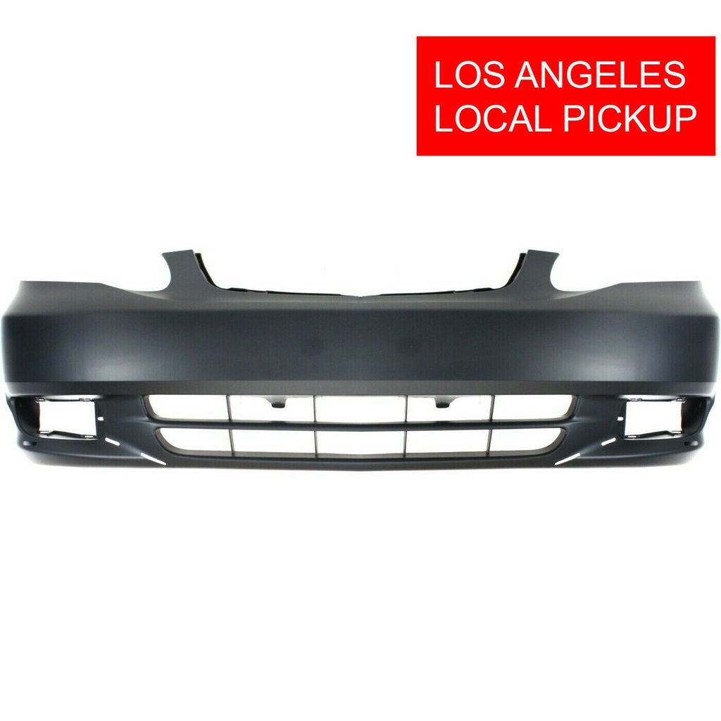 Front Bumper Cover For 2003-2004 Toyota Corolla S Sedan w Fog Light Holes