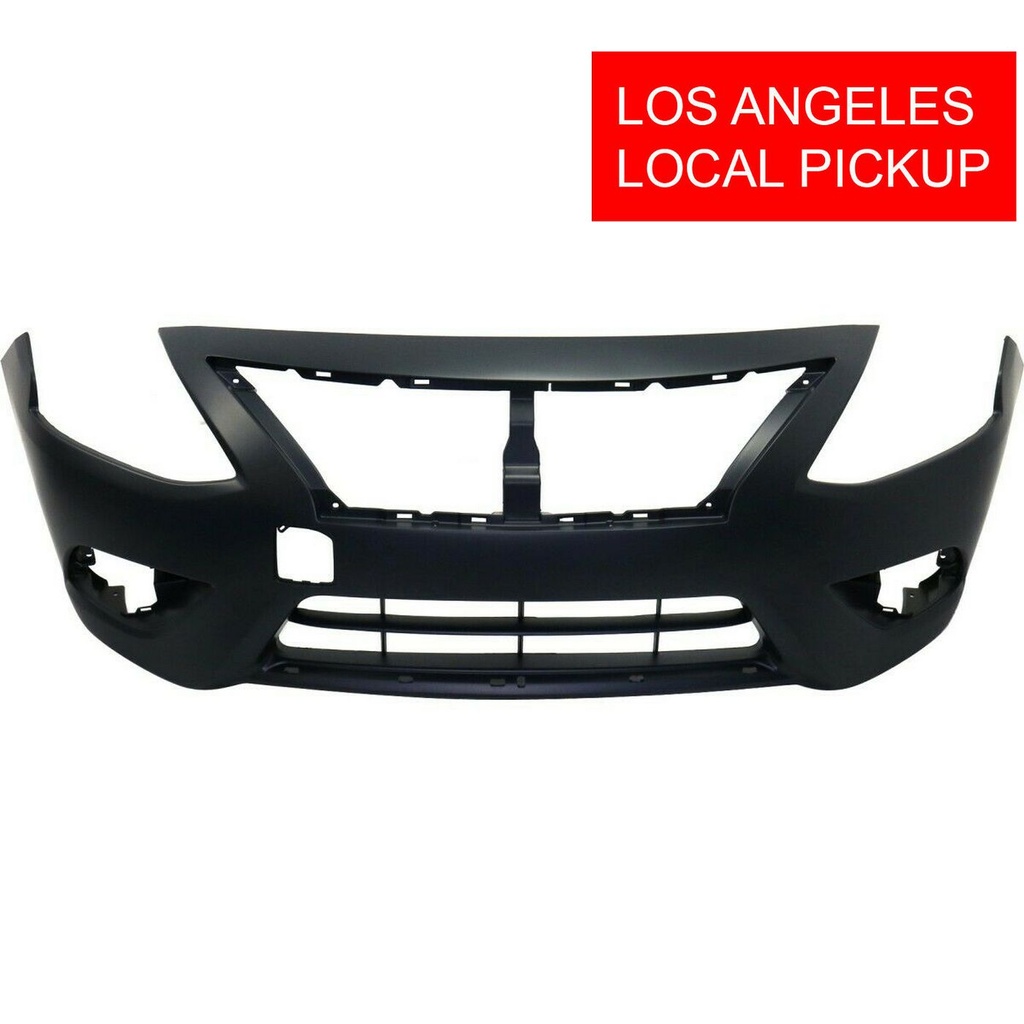 Primed Front Bumper Cover Fascia for 2015-2018 Nissan Versa S SV Advance Sense