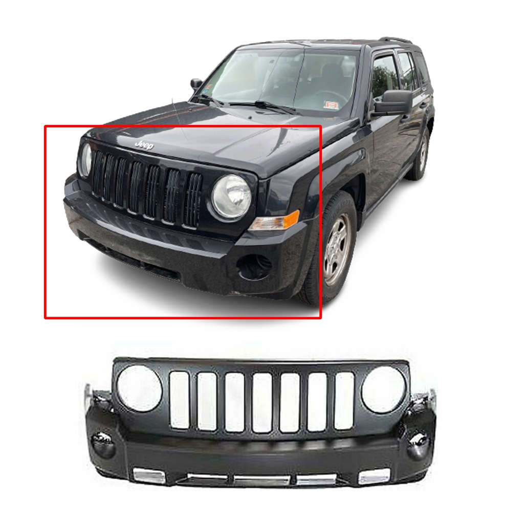 DCP Front Bumper Cover For 2007-2010 Jeep Patriot W/Fog Light holes CH1000935