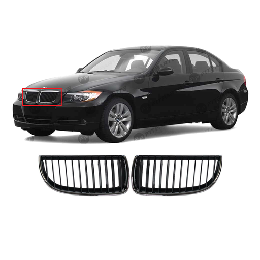 [BM120016-S] Set of 2 Grilles for BMW 2005-2011 3 SRS E90 E91 E92 E93 51137120007 51137120008