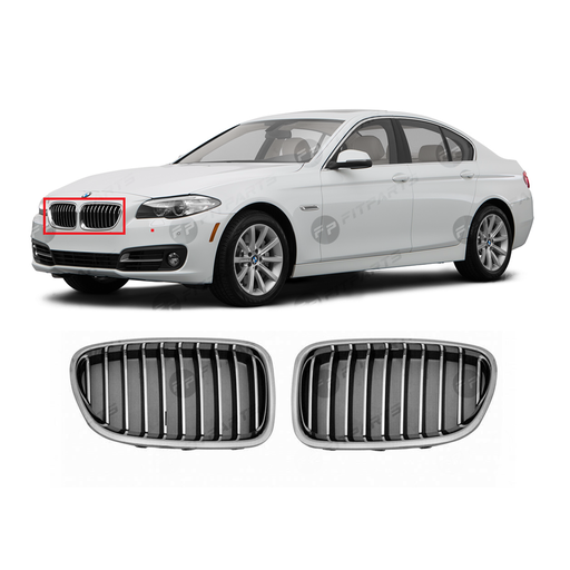 [BM120024-S] Set of 2 Grilles for BMW 2014-2016 5 Series 51137412324, 51137412323