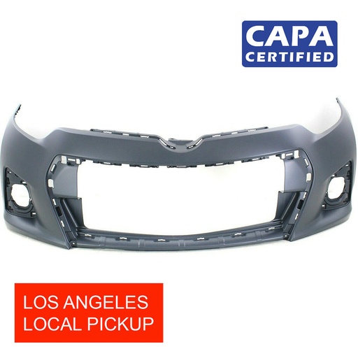 [TO1000400C] Primed Front Bumper Cover  for 2014-2016 Toyota Corolla Sedan S SE CAPA