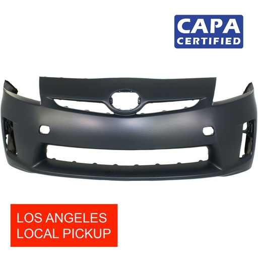 [TO1000359C] Primed Front Bumper Cover  for 2010 2011 Toyota Prius Base 10 11 with fog CAPA