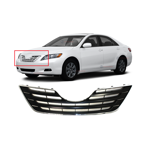 [TO1200289] Front Upper Grille For Toyota Camry 2007-2009 XLE, Chrome 5310106080