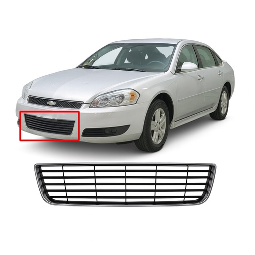 [GM1036106] Front Lower Grille For Chevrolet Impala 2006-2011 Chrome Shell W/Gray Insert