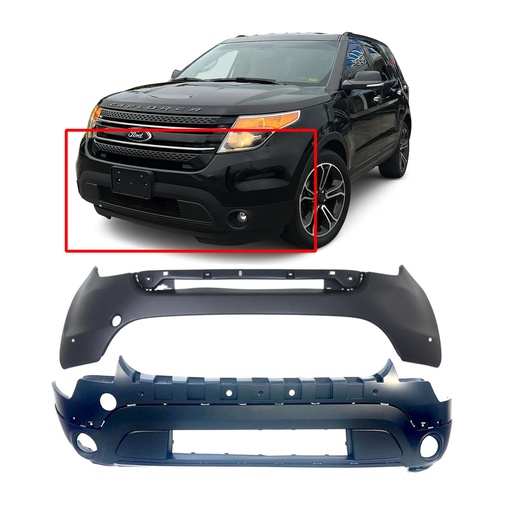[FO1014108K1] Front Bumper Cover Kit for Ford Explorer 2011-2015 Primed BB5Z17D957BPTM