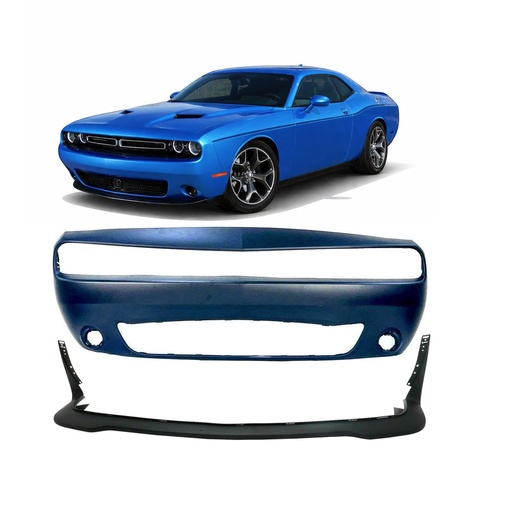 [CH1000A20K1] Front Bumper Cover Kit for Dodge Challenger 2015-2023 Primed 68258730AB