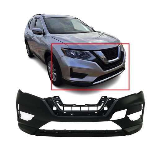[NI1000316] Primed Front Bumper Cover for 2017-2019 Nissan Rogue SL S SV Hybrid 620226FL0H
