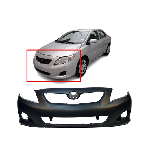 [TO1000343] Primed Front Bumper cover Fascia for 2009-2010 Toyota Corolla Base CE LE XLE
