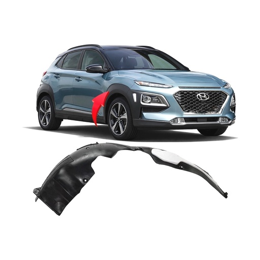 [HY1249176] Front Right Passenger Side Fender Liner for Hyundai Kona 2018-2021 HY1249176