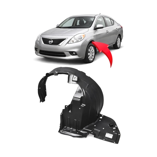 [NI1248128] Front Left Driver Side Fender Liner for Nissan Versa 2012-2014 NI1248128