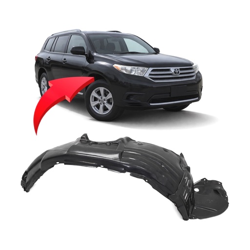 [TO1249180] Front Passenger Side Fender Liner for Toyota Highlander 2011-2013 TO1249180