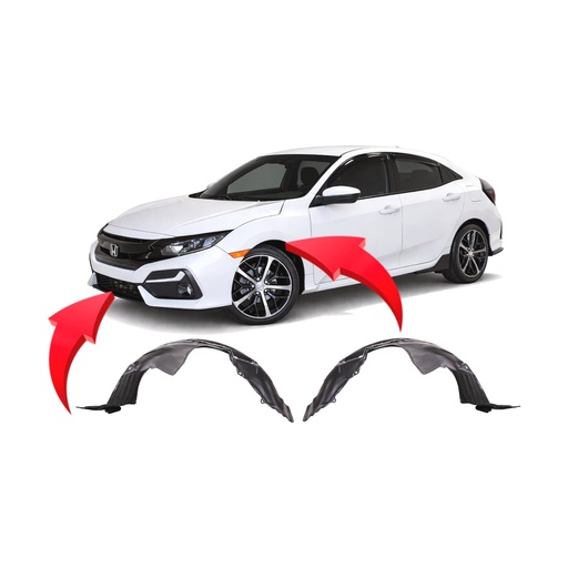 [HO124-194] Set of 2 Front Fender Liners for Honda Civic 2020-2021 HO1248194 HO1249194