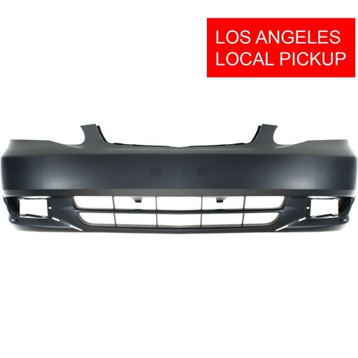 [TO1000241] Front Bumper Cover For 2003-2004 Toyota Corolla S Sedan w Fog Light Holes