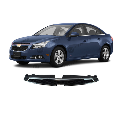 [GM1200623] Upper Grille Dark Gray for Chevy Chevrolet Cruze 2011-2014 Chrome Molding 11-14