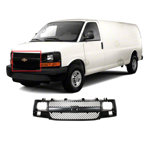 [GM1200538] Grille Dark Gray for Chevy Express 1500 2500 3500 4500 2003-2017 25746055 22816424
