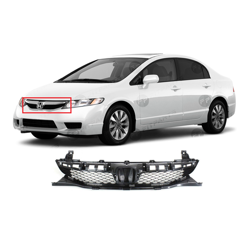 [HO1200198] Grille Black for Honda Civic 2009-2011 1.8L 2.0L 71121SNAA50 HO1200198