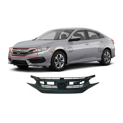 [HO1200231] Grille Dark Gray for Honda Civic 2016-2018 Sedan Coupe 71121TBAA01 HO1200231