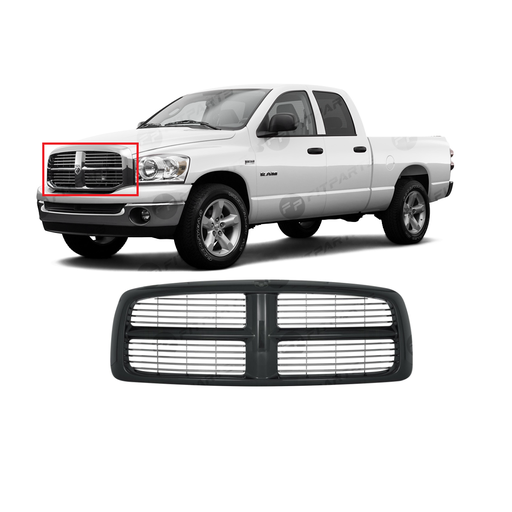 [CH1200259] Grille Chrome Frame Black for Dodge Ram 2002-2005 CH1200259 5GR97DX8AD